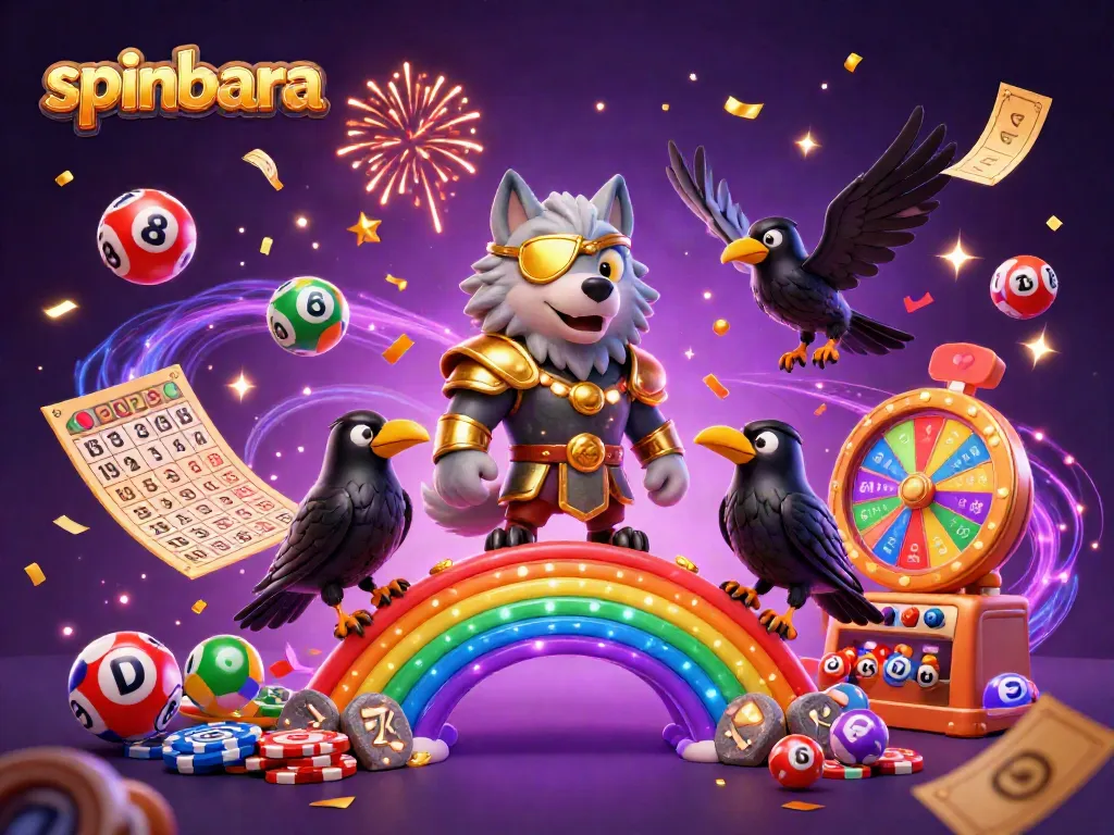Engage with Spinbara's dynamic gaming adventure featuring lottery balls, festive elements, and Norse mythology characters.