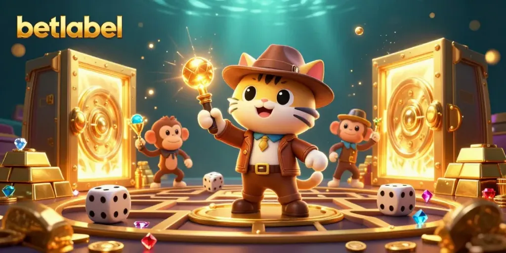 Experience thrilling casino adventures with betlabel's dynamic 3D illustration featuring treasures and ancient traps.